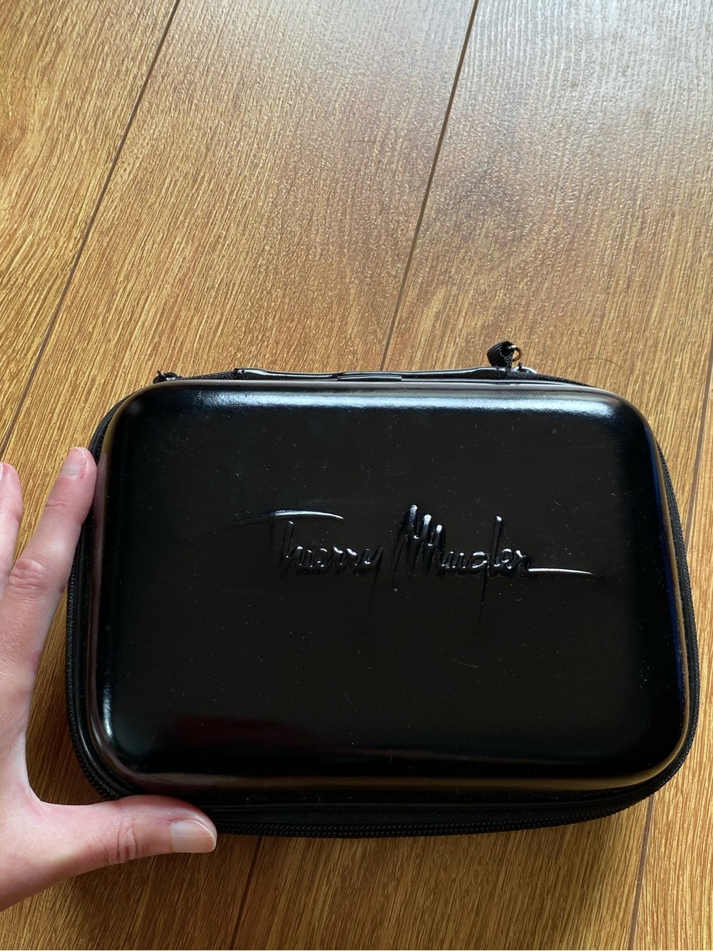 Thierry Mugler Black Glossy Vanity/Toiletry Case - NWOT